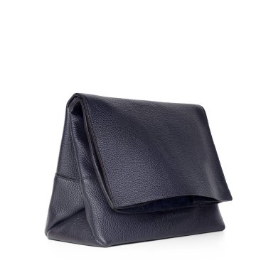 Beyaz arka plan üzerinde izole kadın deri el çantası