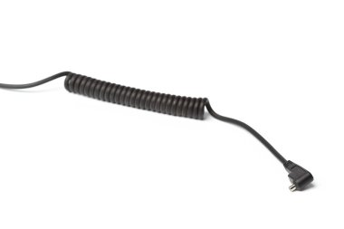 izole beyaz zemin üzerine siyah güç kablosu soketi