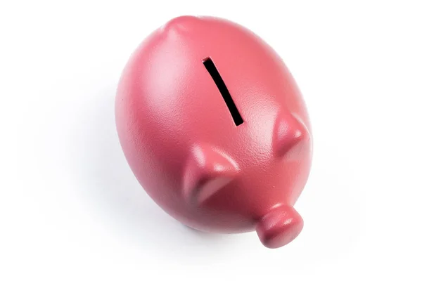 Pink Ceramic Piggy Bank Isolated White — Stock Photo, Image