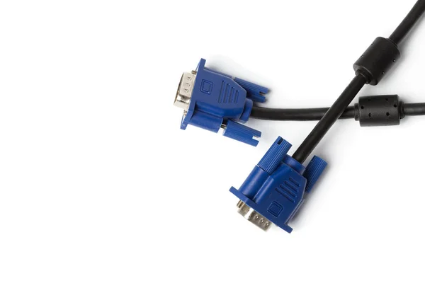 Vga Tech Vstupní Kabel Konektor Izolovaných Bílém Pozadí — Stock fotografie