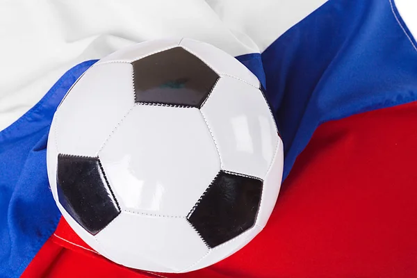 Flagge Von Russland Mit Fußball — Stockfoto