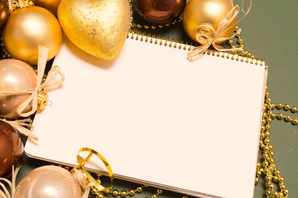 グリーティング カード クリスマスの装飾とモックアップ — ストック写真