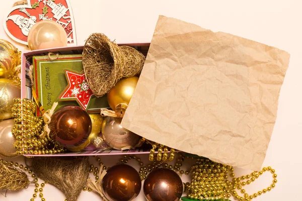 Tarjeta Felicitación Burla Con Decoraciones Navidad — Foto de Stock