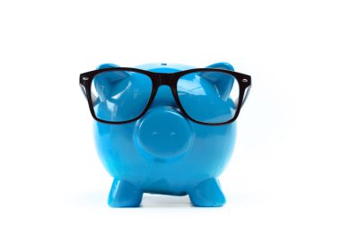 Mavi domuz kumbarası ya da para kutusu 