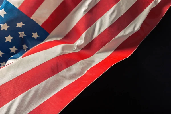 Amerikai Zászló Sötét Háttér — Stock Fotó