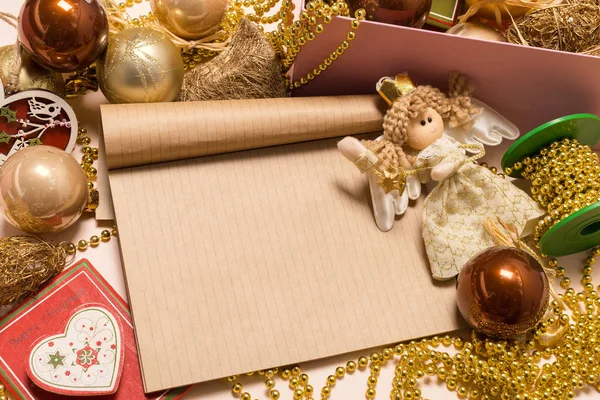 Greeting Card Mock Christmas Decorations — Stock Photo, Image