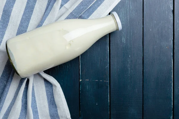 Natural Whole Milk Bottle Close — Stock Photo, Image