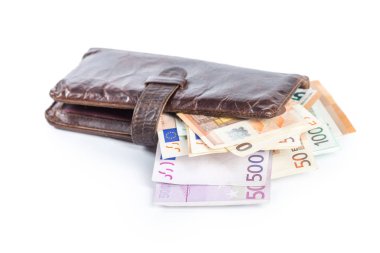 Avrupa Birliği, closeup görünümü beyaz arka plan üzerinde banknot