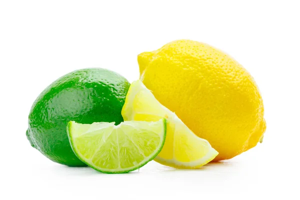 Calce Fresca Limone Isolato Sfondo Bianco — Foto Stock