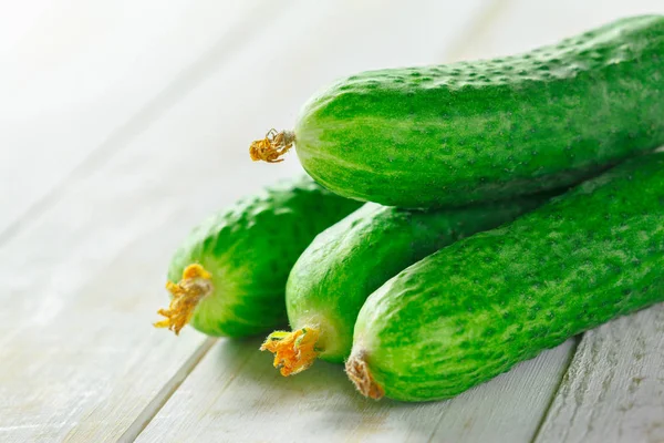 Cucumbers Wooden Background — Stock Photo, Image