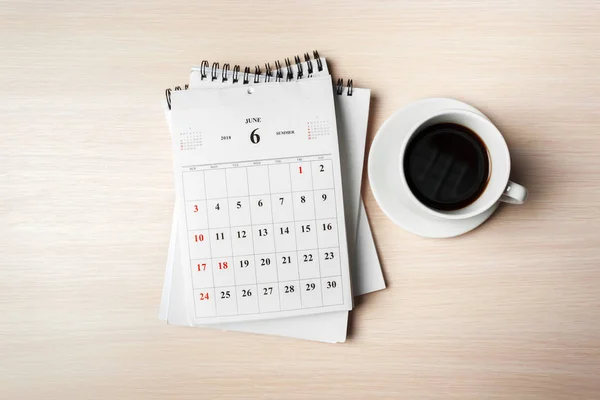 Calendario Tavolo Legno — Foto Stock