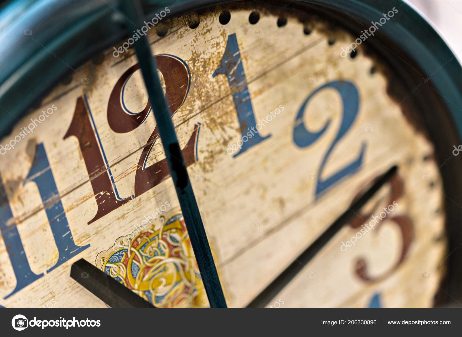 Old Big Wooden Clock Close — Stock Photo © Fotofabrika #206330896