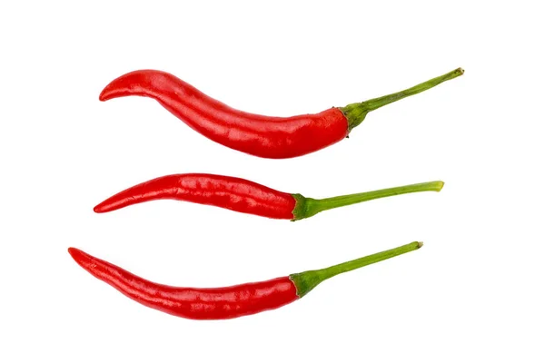 Hot Peppers Izolovaných Bílém Pozadí — Stock fotografie