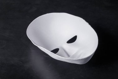 white mask , close up view clipart