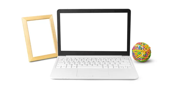 Laptop Isolated White Close — Stock Photo, Image