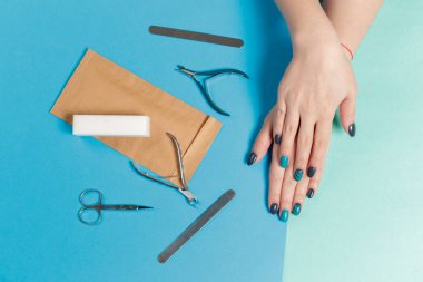 Şık şık kadın manikür.