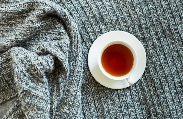 tea in bed close up view