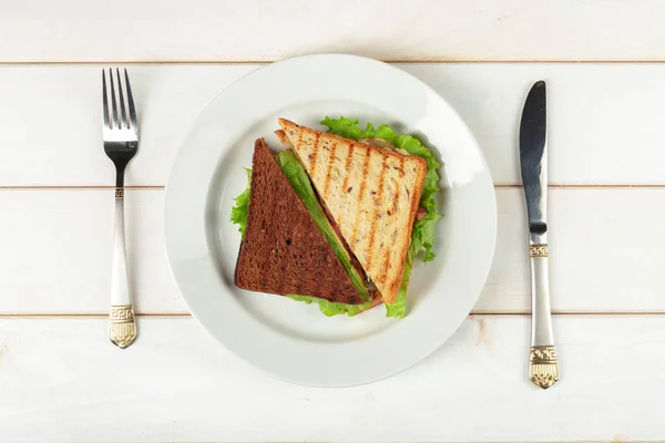 Club Sandwich Träbord — Stockfoto