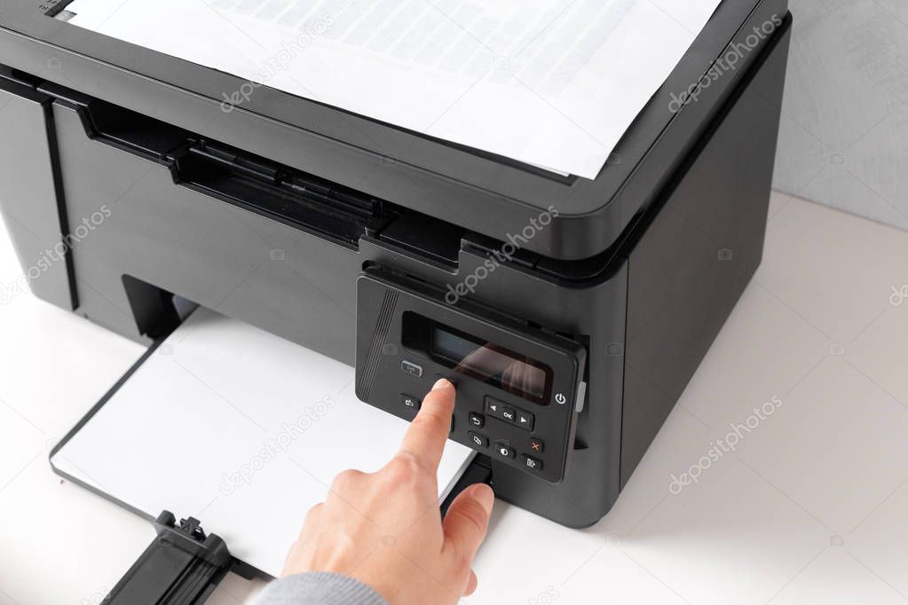 Printer on the table close up 