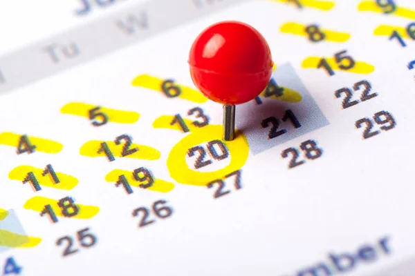 Primer Plano Las Fechas Página Del Calendario —  Fotos de Stock