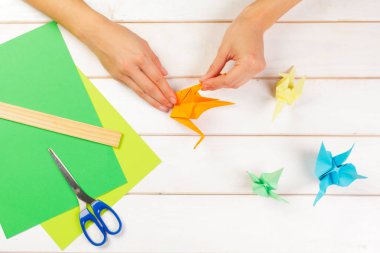 Origami kağıtları yakın çekim