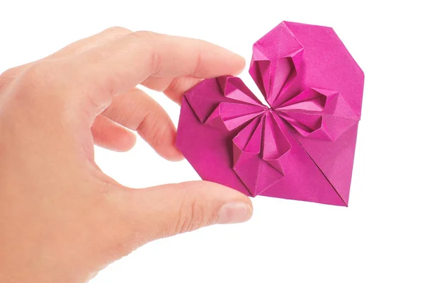 Corazón Origami Símbolo Del Día San Valentín — Foto de Stock