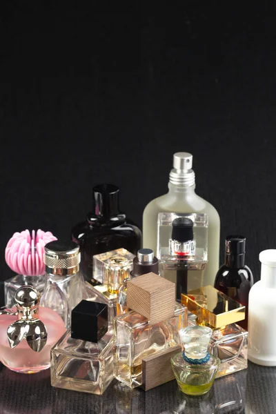 Perfume Bottles Dark Background — Stock Photo, Image