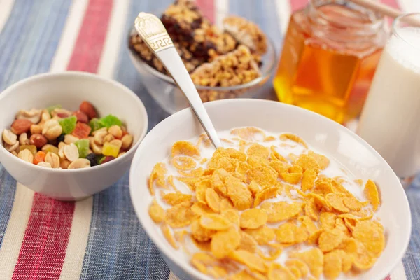 Tigela Muesli Saudável Perto — Fotografia de Stock