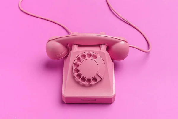 Telefono Vintage Sfondo Colore — Foto Stock