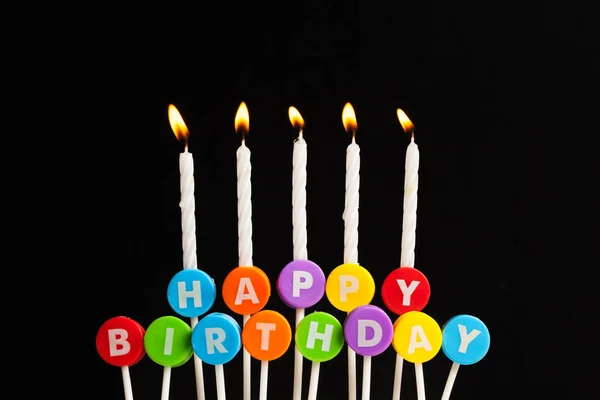 Colorful Happy Birthday Candles — Stock Photo, Image