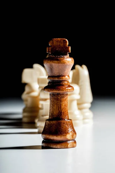 Chess Pieces Black Background — Stock Photo, Image