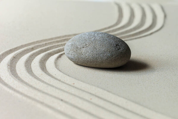 Zen stone garden close up view