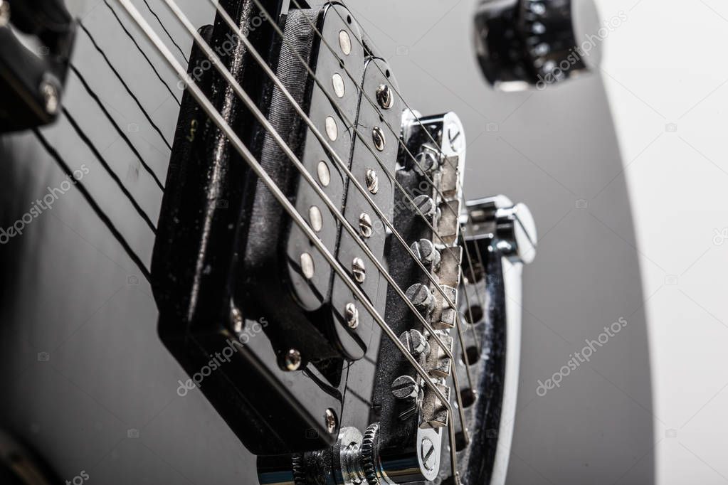 Electric guitar parts close up 