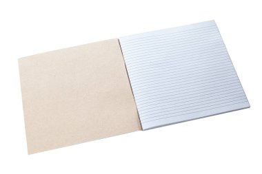 Beyaz arka planda açılan not defteri