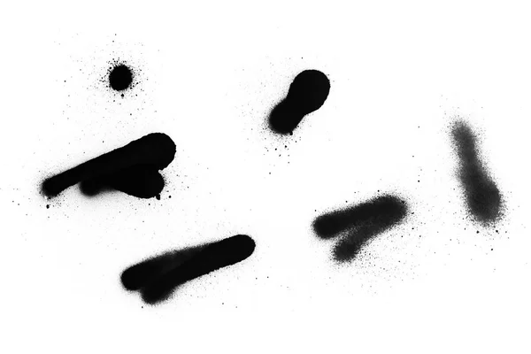 Farby Sprayu Kolor Czarny Białym Tle Papieru — Zdjęcie stockowe