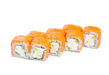 Sushi seti beyaz arkaplanda izole edildi