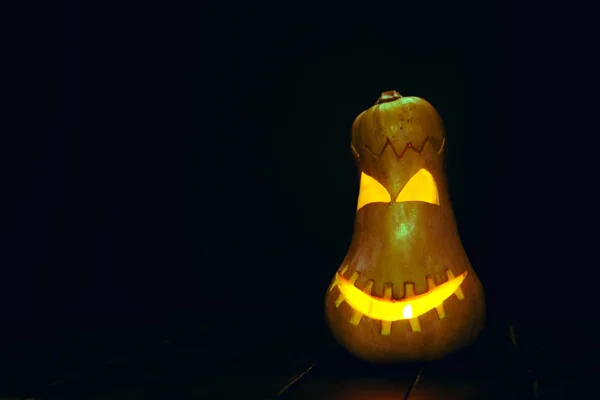 Strašidelné Halloween Dýně Tmavém Pozadí — Stock fotografie