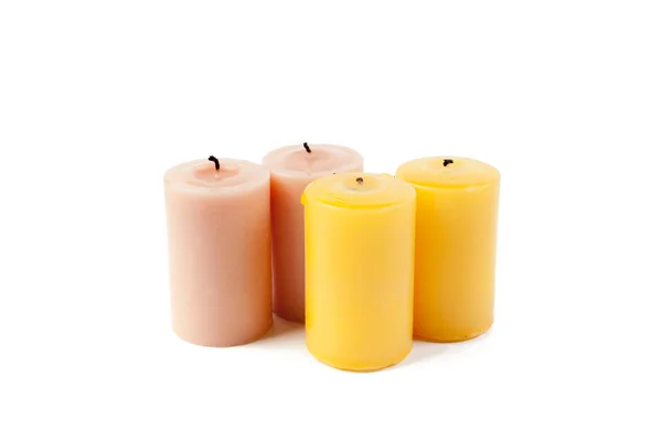 Candles Isolated White Close View — Stock Photo, Image