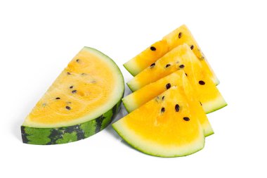 Beyaz arkaplanda sarı karpuz