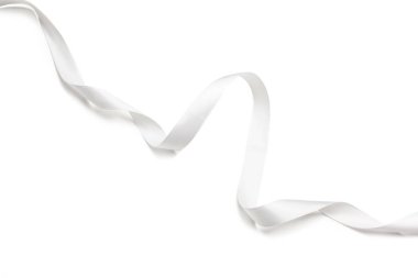 beyaz izole şerit yay dekorasyon