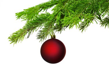 Beyaz arkaplanda izole edilmiş noel süslemesi