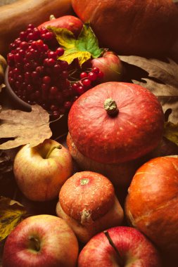 Sonbahar ahşap arka plan kopya alanı ile