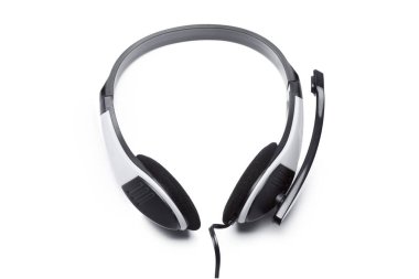 beyaz izole mikrofon kulaklık