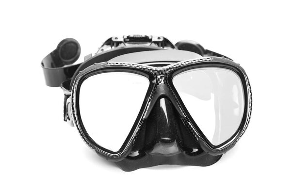 diving mask isolated on white background, close-up view