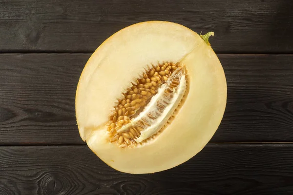 Färsk Mogen Melon Bord Närbild — Stockfoto