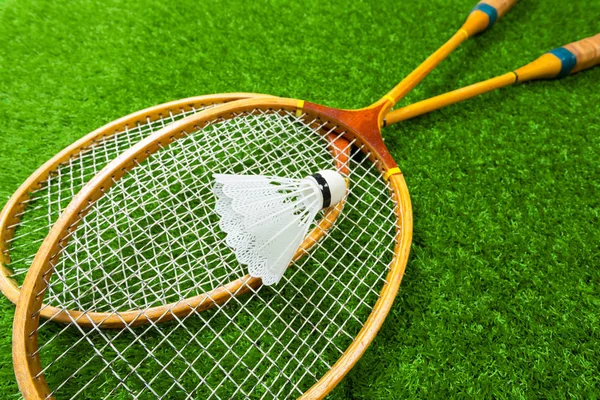 Bádminton Sobre Hierba Vista Cerca — Foto de Stock