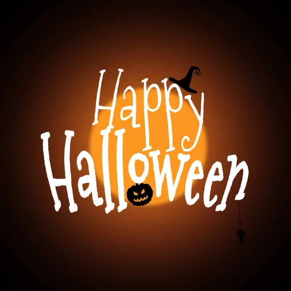 Happy Halloween Tekst Ciemnym Tle — Zdjęcie stockowe