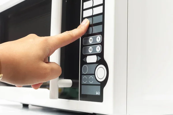 Microwave Oven Isolated White Close View — Stock Photo, Image