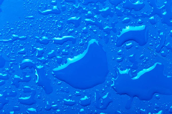 Water Drops Surface Fresh Blue Background — Stock Photo, Image