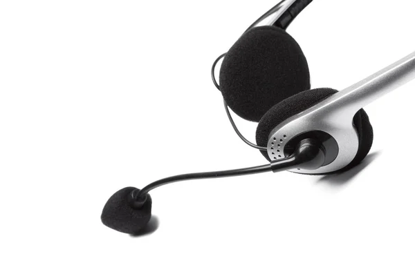 Headset Microphone Isolated White — Stock Photo, Image